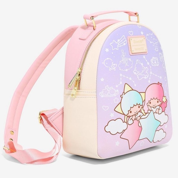 LOUNGEFLY SANRIO LITTLE TWIN STARS Constellation MINI BACKPACK & CARDHOLDER SET! - Picture 3 of 10